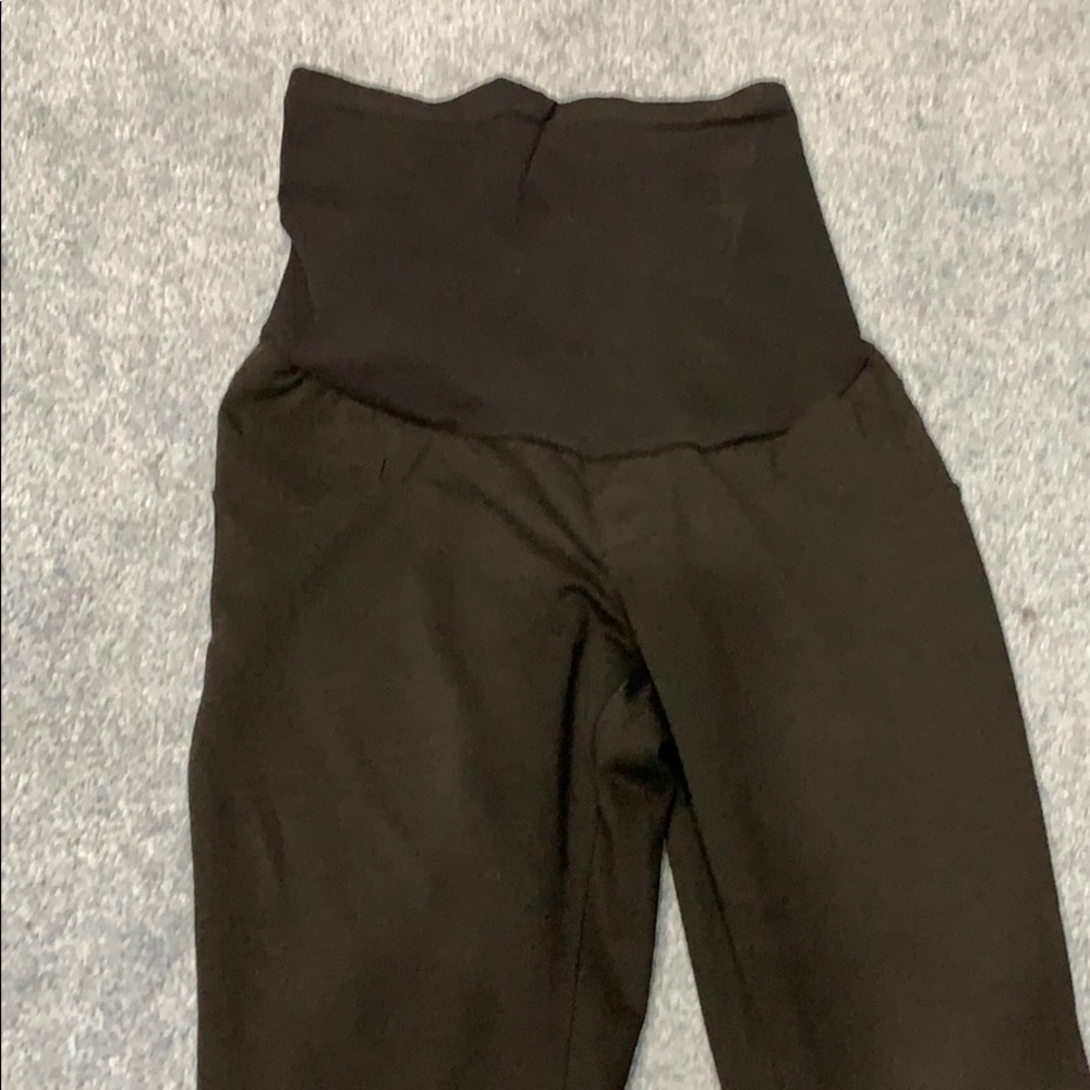 Maternity Black Cotton Fitted Dress Pants